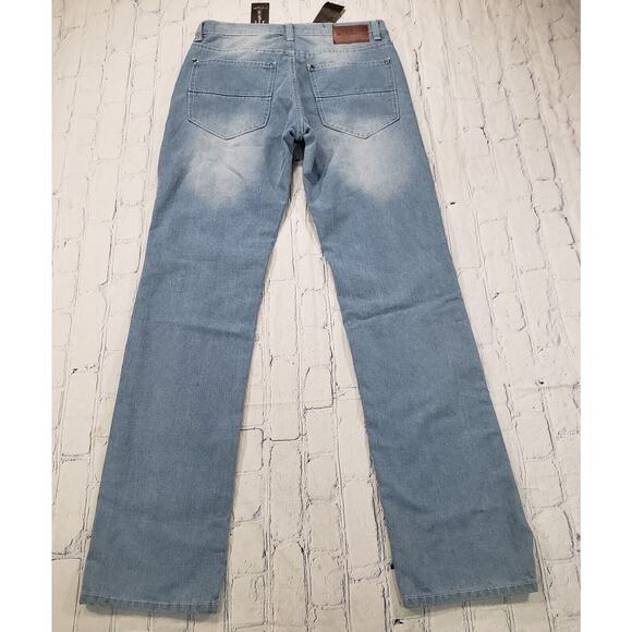 M Society MENS SIZE 32X34 Straight Light Wash Blue Fit Denim Jeans - Picture 12 of 13
